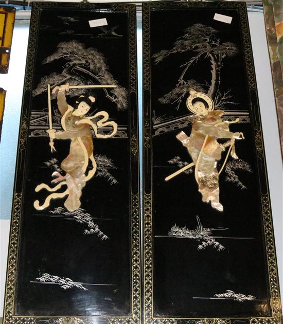Pair Japanese panels